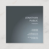 Monogram Modern Plain Trendy Design Luxe Vierkante Visitekaartje (Achterkant)