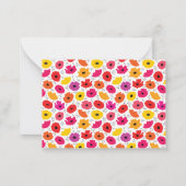 Monogram Modern Poppy Floral Patroon Script Naam Notitiekaartje (Achterkant)
