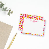 Monogram Modern Poppy Floral Patroon Script Naam Notitiekaartje