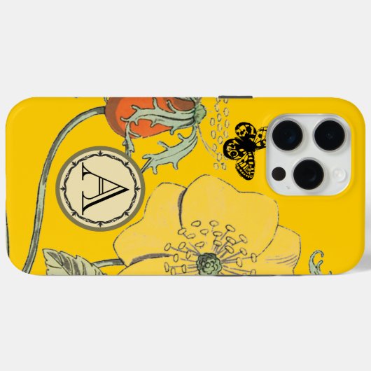 Monogram Modern Poppy Flower iPhone Case-Mate iPhone Case (Achterkant (horizontaal))