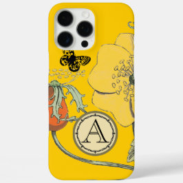 Monogram  Modern Poppy Flower iPhone iPhone 16 Pro Max Hoesje