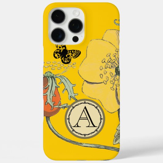 Monogram  Modern Poppy Flower iPhone Case-Mate iPhone Case (Achterkant)