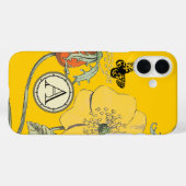 Monogram Modern Poppy Yellow Floral Case-Mate iPhone Case (Achterkant (horizontaal))