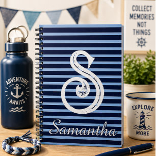Monogram Modern Preppy Back-To-School Notitieboek