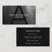 Monogram Modern Professional Elegant Black Visitekaartje (Voorkant / Achterkant)