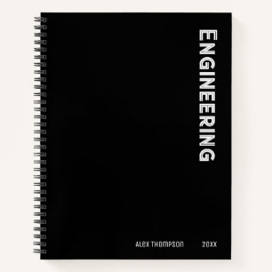 Monogram modern professional Engineering zwart Notitieboek