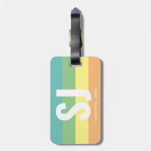 Monogram Modern Rainbow Bold Stripes Initialen Bagagelabel (Achterkant verticaal)