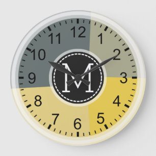 Monogram Modern Retro Colors Geometric #5 Grote Klok
