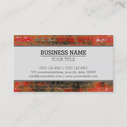 Monogram Modern Rode Achtergrond Visitekaartje (Achterkant)