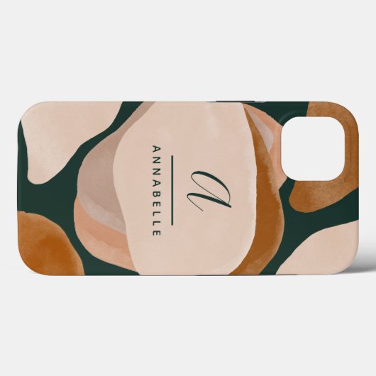 Monogram modern roestgroen abstract stijlvol chic Case-Mate iPhone case (Achterkant (horizontaal))