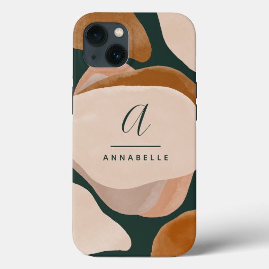 Monogram modern roestgroen abstract stijlvol chic Case-Mate iPhone case (Achterkant)