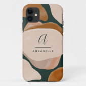 Monogram modern roestgroen abstract stijlvol chic Case-Mate iPhone case (Achterkant)