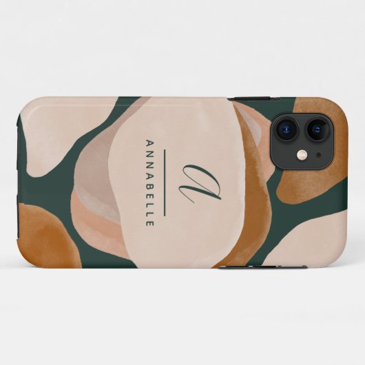 Monogram modern roestgroen abstract stijlvol chic Case-Mate iPhone case (Achterkant (horizontaal))