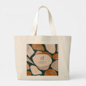 Monogram modern roestgroen abstract stijlvol chic grote tote bag (Achterkant)