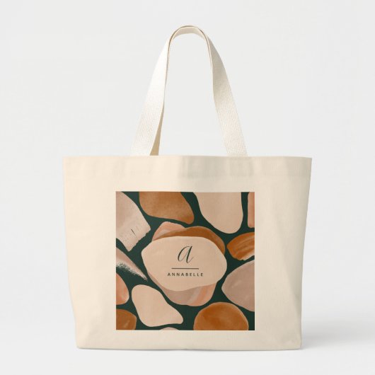 Monogram modern roestgroen abstract stijlvol chic grote tote bag (Voorkant)