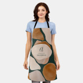 Monogram modern roestgroen abstract stijlvol chic schort (Gedragen)