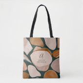 Monogram modern roestgroen abstract stijlvol desig tote bag (Voorkant)