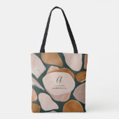 Monogram modern roestgroen abstract stijlvol desig tote bag (Achterkant)