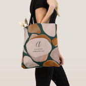 Monogram modern roestgroen abstract stijlvol desig tote bag (Dichtbij)