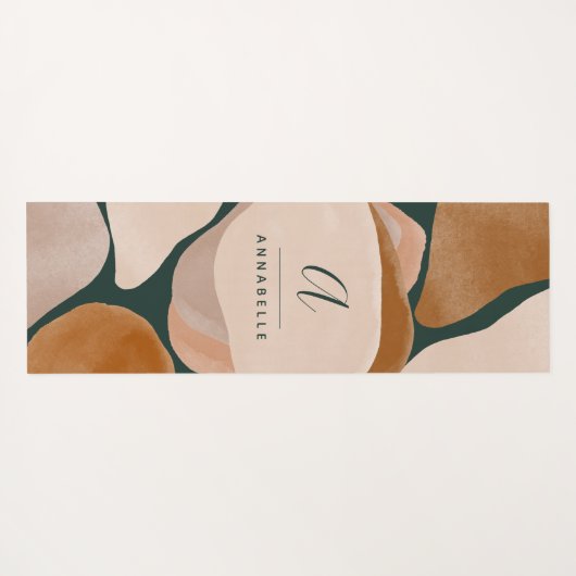 Monogram modern roestgroen abstract stijlvol desig yogamat (Achterkant (horizontaal))