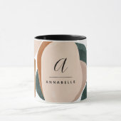 Monogram modern roestgroen abstract stijlvol mok (Midden)