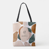 Monogram modern roestgroen abstract stijlvol tote bag (Achterkant)