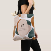 Monogram modern roestgroen abstract stijlvol tote bag (Dichtbij)