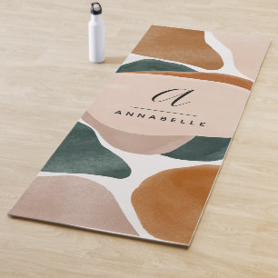 Monogram modern roestgroen abstract stijlvol yogamat