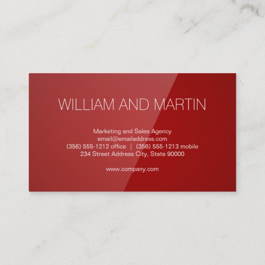 Monogram | Modern rood gloss Visitekaartje (Achterkant)