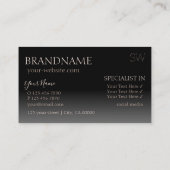 Monogram modern Roos Gold- en Black Mirror-brieven Visitekaartje (Achterkant)