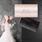 Monogram modern Roos Gold- en Black Mirror-brieven Visitekaartje