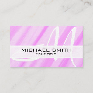 Monogram Modern Roze Abstracte achtergrond Visitekaartje
