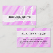 Monogram Modern Roze Abstracte achtergrond Visitekaartje (Voorkant / Achterkant)