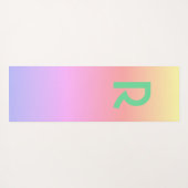 Monogram Modern Roze Blauwgroen Lila Yogamat (Achterkant (horizontaal))