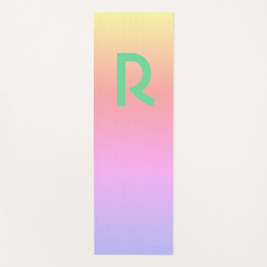 Monogram Modern Roze Blauwgroen Lila Yogamat (Voorkant)