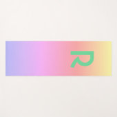 Monogram Modern Roze Blauwgroen Lila Yogamat (Voorkant (horizontaal))