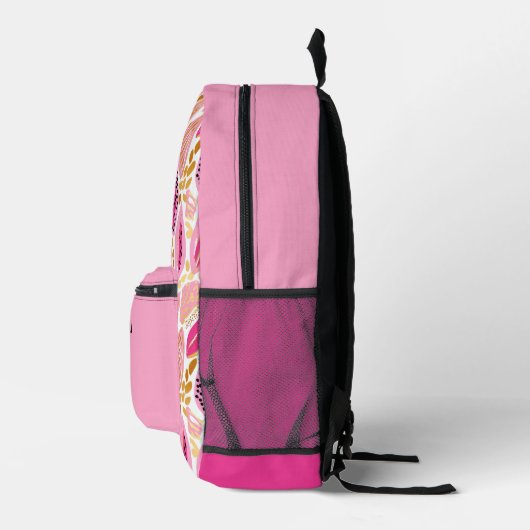 Monogram Modern Roze Goud Schattige Meisjes School Bedrukte Rugzak (Rechts)