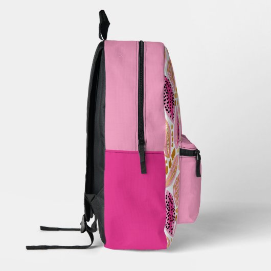 Monogram Modern Roze Goud Schattige Meisjes School Bedrukte Rugzak (Links)