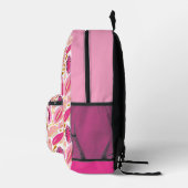 Monogram Modern Roze Goud Schattige Meisjes School Bedrukte Rugzak (Rechts)