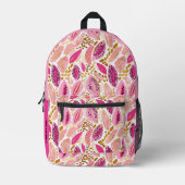 Monogram Modern Roze Goud Schattige Meisjes School Bedrukte Rugzak (Voorkant)
