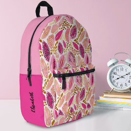 Monogram Modern Roze Goud Schattige Meisjes School Bedrukte Rugzak