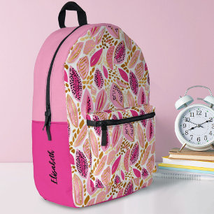 Monogram Modern Roze Goud Schattige Meisjes School Bedrukte Rugzak