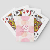Monogram Modern Roze Meisjesachtig Glitter Persoon Pokerkaarten (Achterkant)