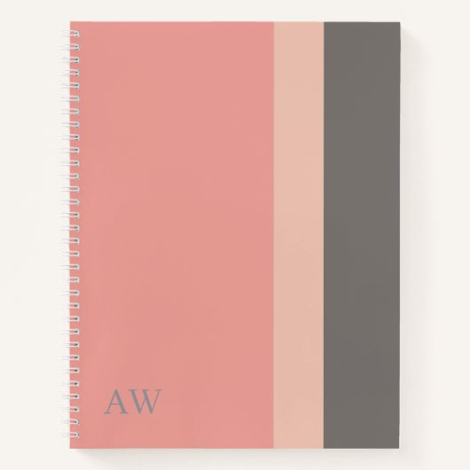 Monogram Modern Roze, Rose Zand & Grijs  Notitieboek (Voorkant)