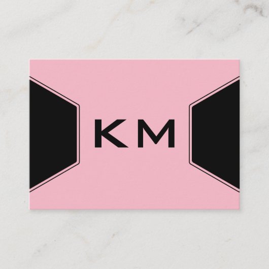 Monogram Modern (Roze) Visitekaartje (Voorkant)