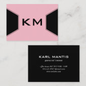 Monogram Modern (Roze) Visitekaartje (Voorkant / Achterkant)