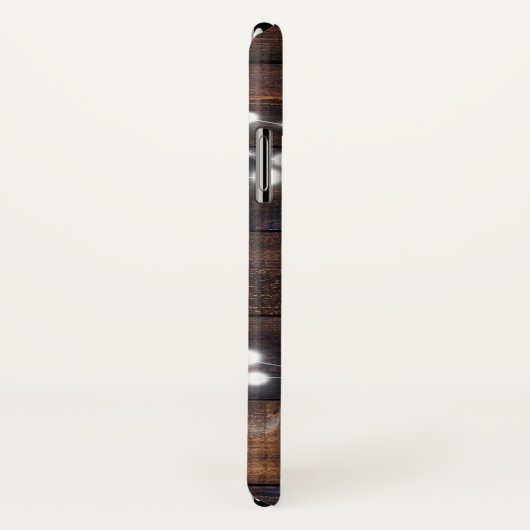 Monogram Modern Rustiek Hout String Lights Land Case-Mate iPhone Case (Achterkant / rechts)