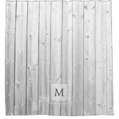 Monogram modern rustig driftwood shiplap patroon douchegordijn (Voorkant)