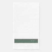 Monogram Modern Sage Moss Plain Simple Wedding Servet (Voorkant)