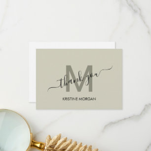 Monogram modern script bedankt je creditcard